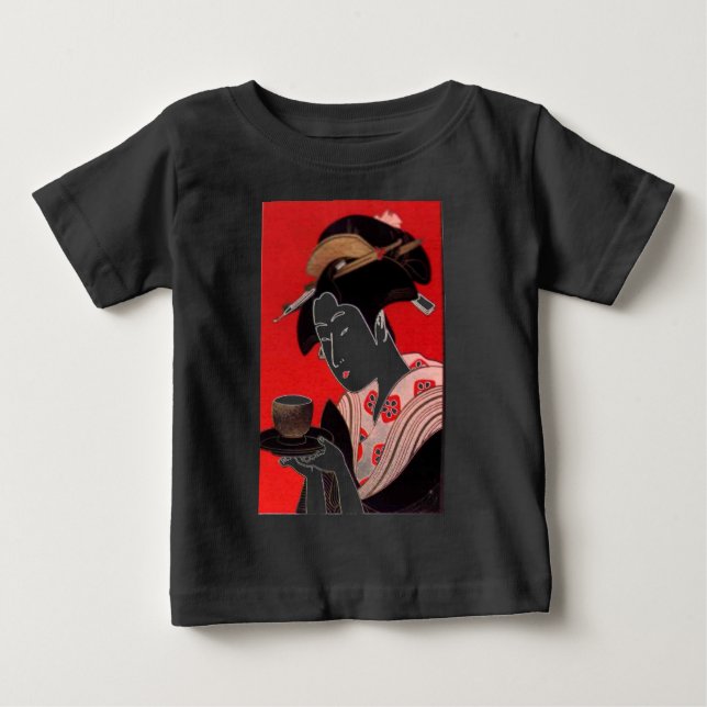 Japanische Lady Tea Bewirtung der Zeremonie Kunstd Baby T-shirt (Vorderseite)