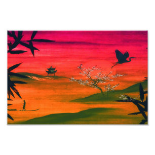 JAPANISCHE LANDSCAPE ART FOTODRUCK