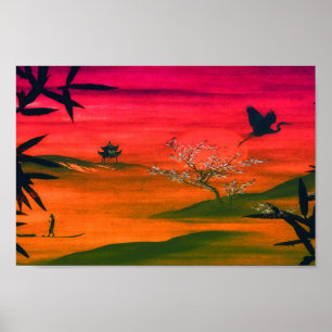 JAPANISCHE LANDSCAPE ART POSTER