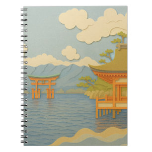JAPANISCHE Landschaft   Itsukushima   Papierschnei Notizblock