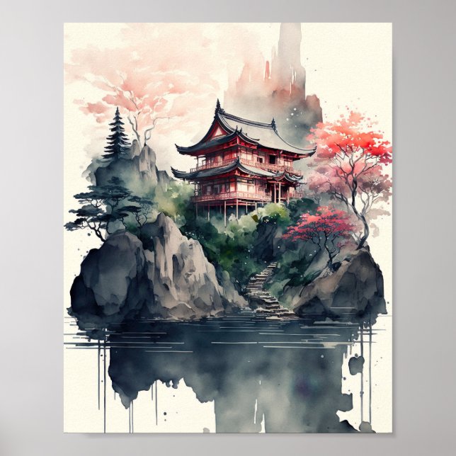 Japanische Landschaft Poster (Vorne)