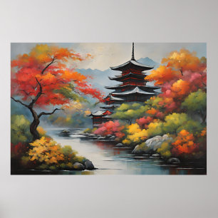 Japanische Landschaft Poster