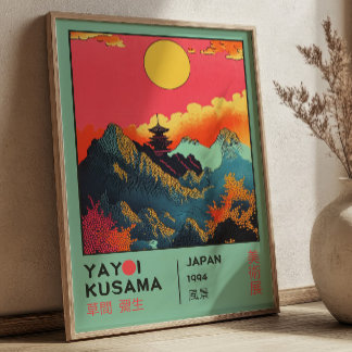 Japanische Landschaft Retro Yayoi Kusama Ausstellu Poster