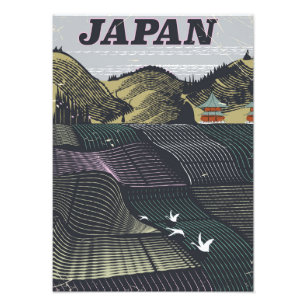Japanische Landschaft Vintage Reiseplakat Fotodruck