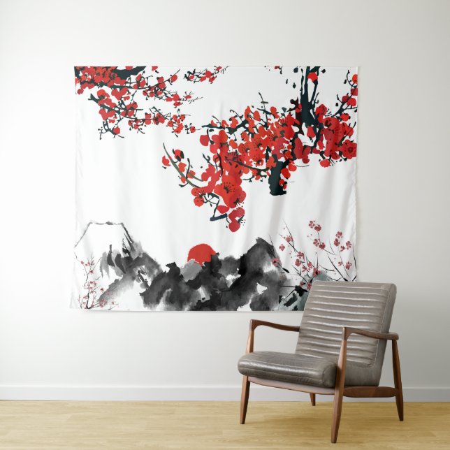 Japanische Landschaft Wandteppich (Beispiel (Horizontal))