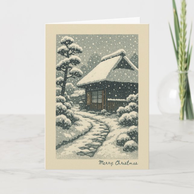Japanische Landschaft - Weihnachtskarte Karte (Vorderseite)