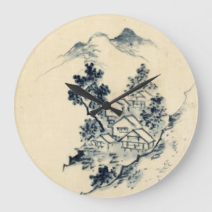 Japanische Landschaftsmauer Große Wanduhr