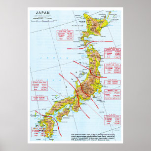 Japanische Landstreitkräfte - Weltkriegskarte in J Poster