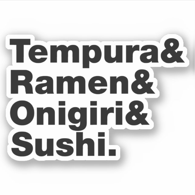 japanische Lebensmittel Tempura & Ramen & Onigiri  Aufkleber (Vorderseite)