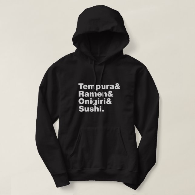 japanische Lebensmittel Tempura & Ramen & Onigiri  Hoodie (Design vorne)