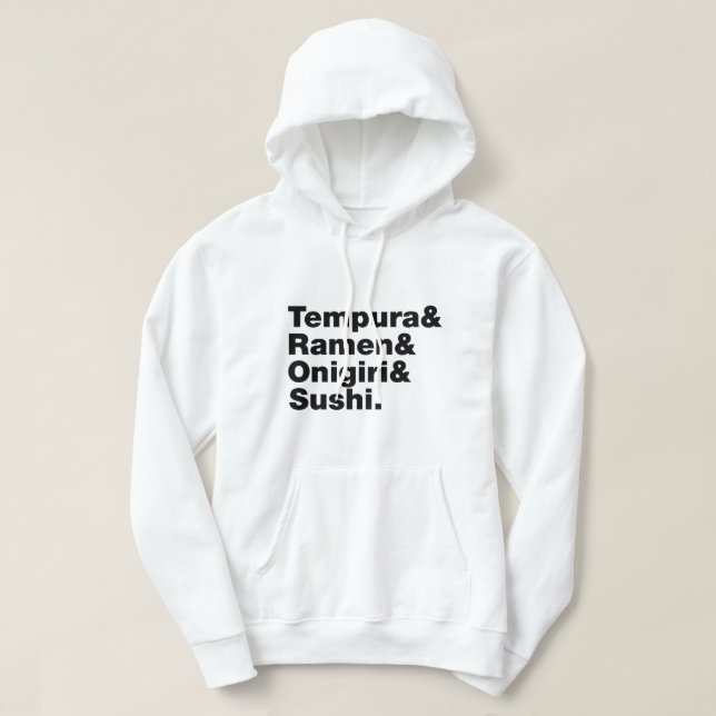 japanische Lebensmittel Tempura & Ramen & Onigiri  Hoodie (Design vorne)