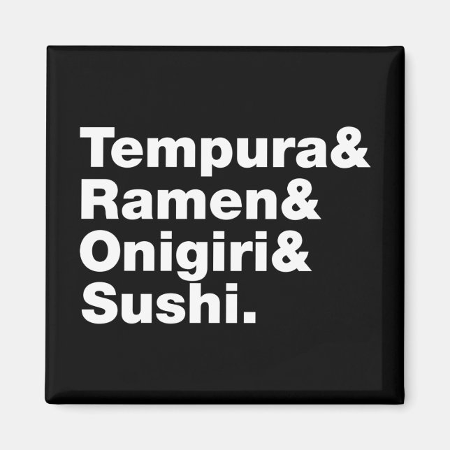 japanische Lebensmittel Tempura & Ramen & Onigiri  Magnet (Vorne)