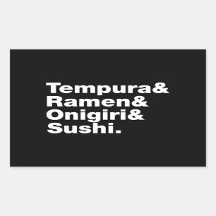 japanische Lebensmittel Tempura & Ramen & Onigiri  Rechteckiger Aufkleber