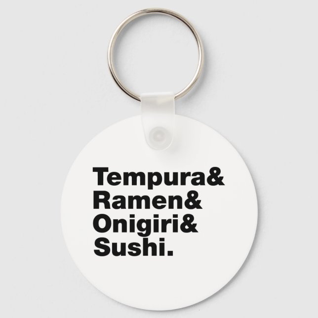japanische Lebensmittel Tempura & Ramen & Onigiri  Schlüsselanhänger (Vorderseite)