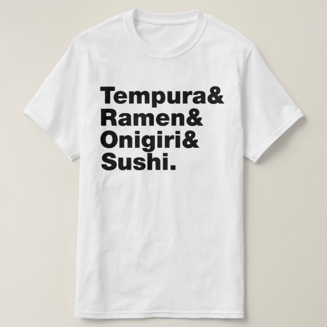 japanische Lebensmittel Tempura & Ramen & Onigiri  T-Shirt (Design vorne)