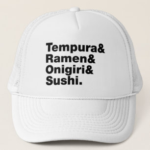 japanische Lebensmittel Tempura & Ramen & Onigiri  Truckerkappe