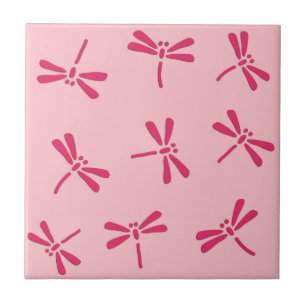 Japanische Libellenmuster, Light Coral Pink Fliese