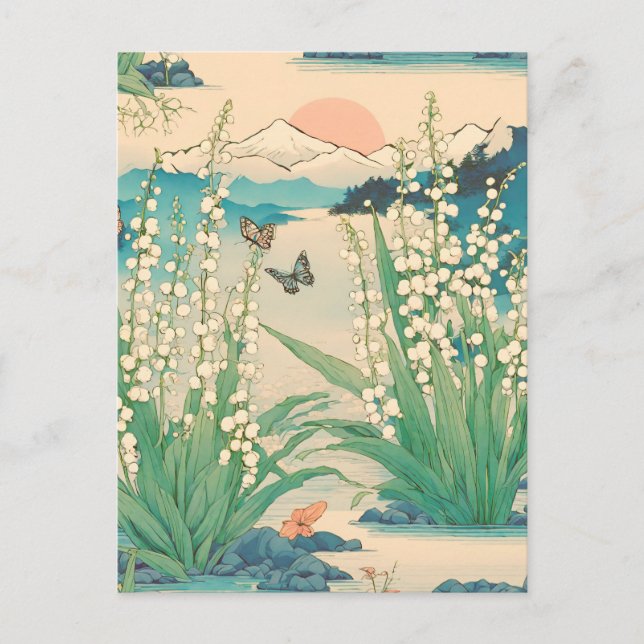 Japanische Lily of the Valley Birth Month Blume Postkarte (Vorderseite)