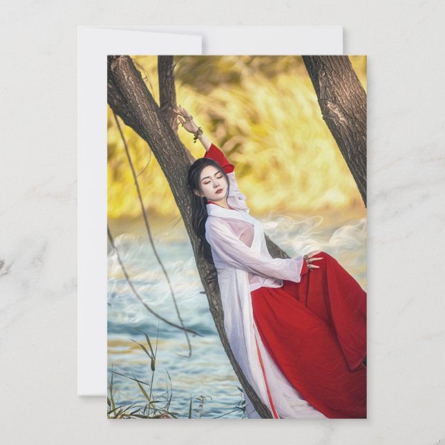 japanische Mädchen Feiertagskarte (Vorderseite)