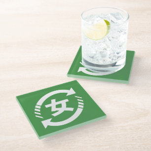 Japanische Mädchen gerecycelt   Kanji Nihongo Glasuntersetzer