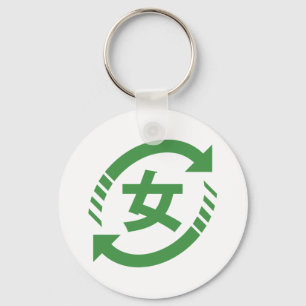 Japanische Mädchen gerecycelt   Kanji Nihongo Schlüsselanhänger