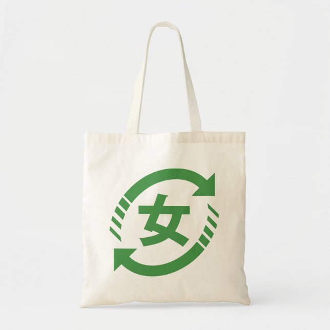Japanische Mädchen gerecycelt | Kanji Nihongo Tragetasche (Vorne)