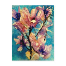 Japanische Magnolia-Aquarellbatik