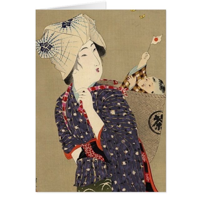 Japanische Malerei. Frau mit Baby C. 1909 (Vorne)