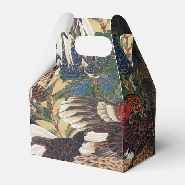 Japanische Malerei Rooster Gevor Box Geschenkschachtel (Vorderseite)
