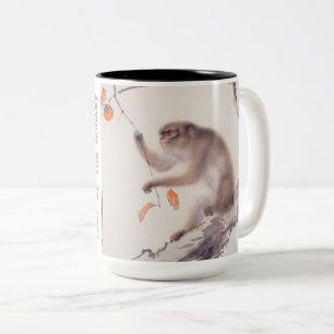 Japanische Malerei von Affen Chinesisch Zodiac-Tas Zweifarbige Tasse