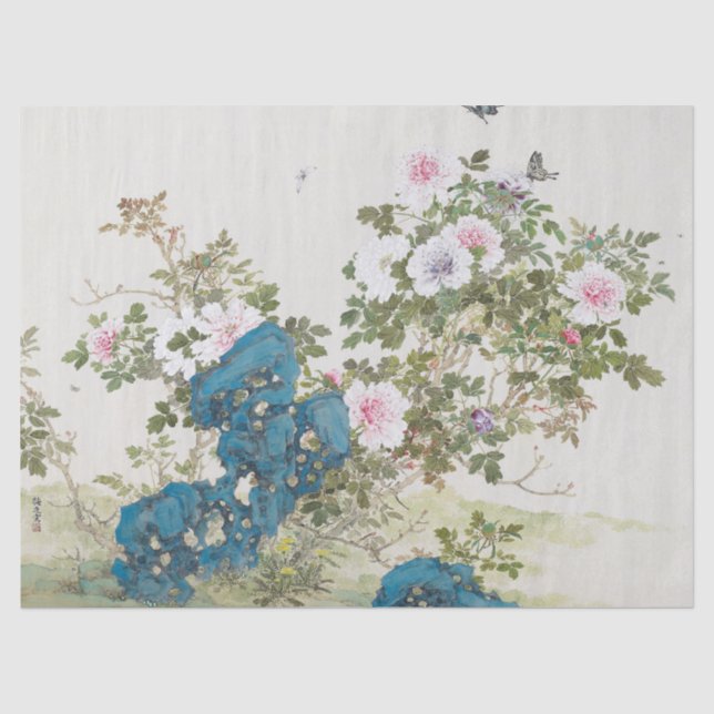 Japanische Malerei von Yamamoto Baiitsu Seidenpapier (Vorderseite)