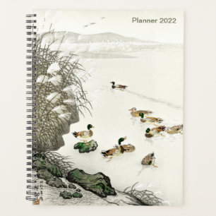 Japanische Mallard-Enten im Wasser von Ohara Koson Planer