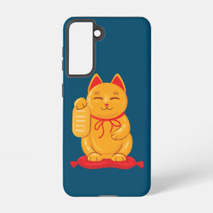 Japanische Maneki Neko Gold Katze, Symbol des Reic Samsung Galaxy Hülle