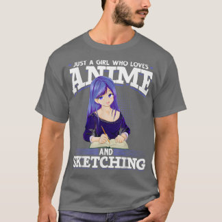 Japanische Manga Otaku Girl Sketching Anime Japan T-Shirt