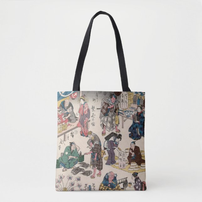 Japanische Marktszene Tasche (Vorderseite)