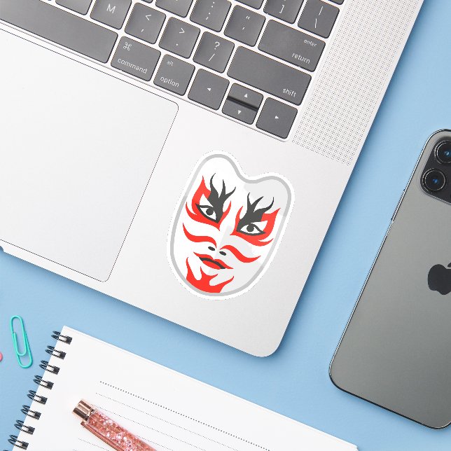 Japanische Maske Aufkleber (Laptop mit iPhone)