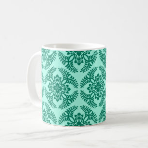Japanische Medallion Muster, Aqua und Türkis Kaffeetasse