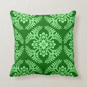 Japanische Medallion Muster, Dunkler Jade Green Kissen