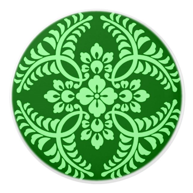 Japanische Medallion Muster, Jade Green Keramikknauf (Vorderseite)