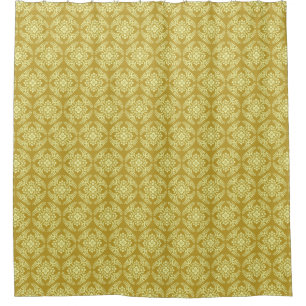 Japanische Medallion Muster, Mustard Yellow Duschvorhang