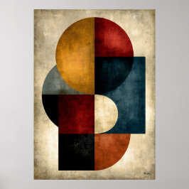 Japanische monumentale geometrische abstrakte Wand Poster