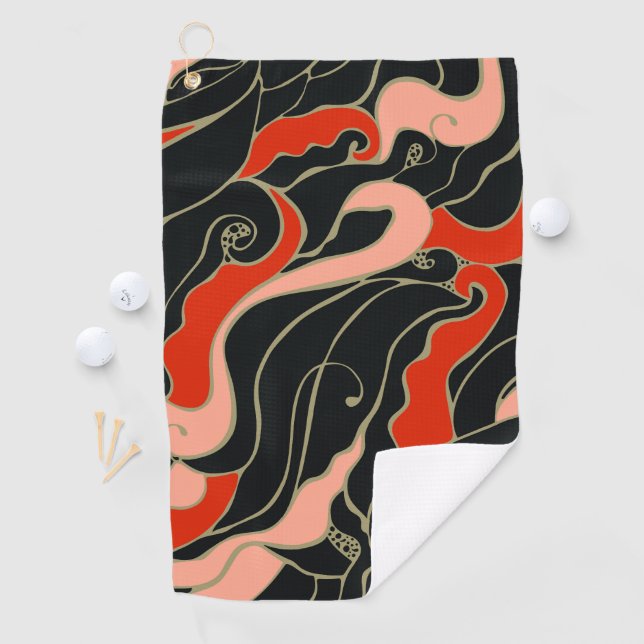 Japanische Muster. Kelp. Golfhandtuch (Insitu)