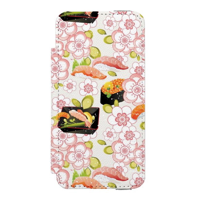 Japanische Nahrung: Sushi-Muster 2 Incipio iPhone Geldbeutel-Hülle (Folio Vorderseite)