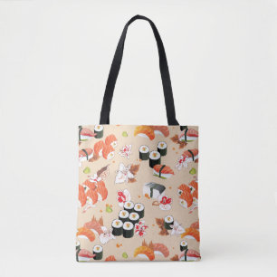 Japanische Nahrung: Sushi-Muster 3 Tasche