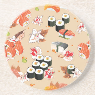 Japanische Nahrung: Sushi-Muster 3 Untersetzer