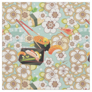 Japanische Nahrung: Sushi-Muster 4 Stoff
