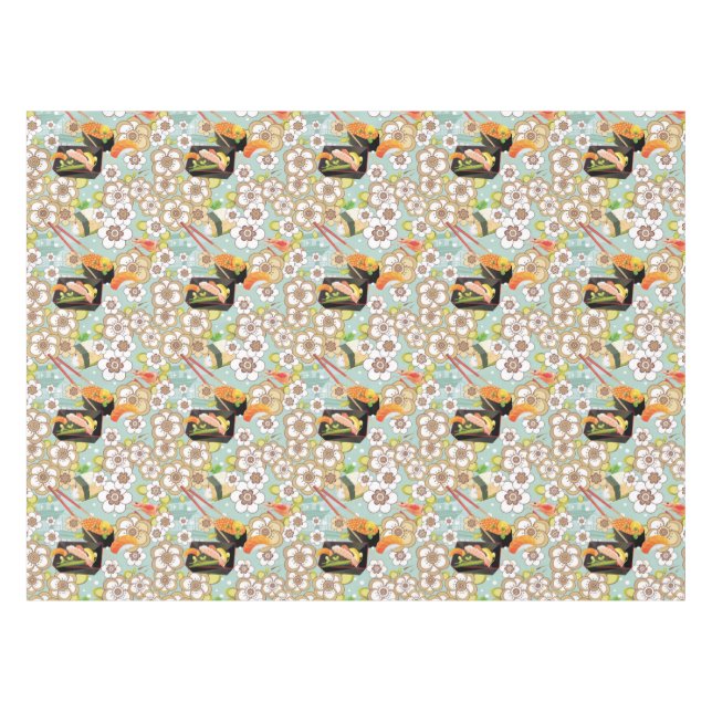 Japanische Nahrung: Sushi-Muster 4 Tischdecke (Vorderseite (Horizontal))
