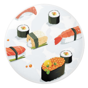 Japanische Nahrung: Sushi-Muster Keramikknauf