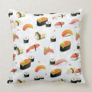 Japanische Nahrung: Sushi-Muster Kissen