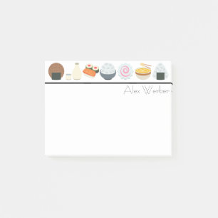 Japanische Nahrung und Getränk Emojis Post-it Klebezettel